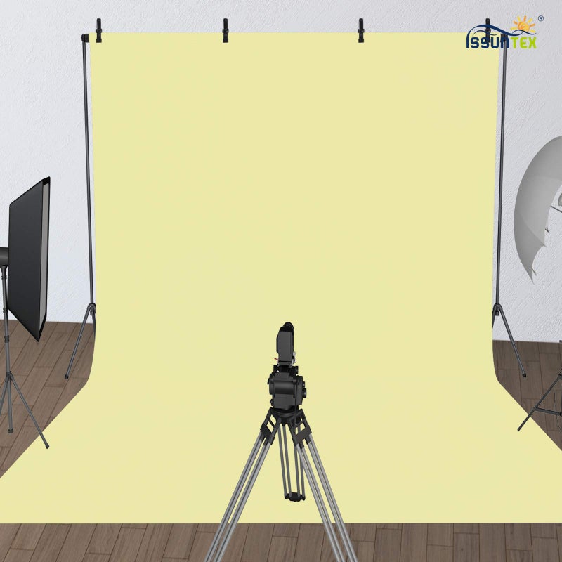 ISSUNTEX 6X9 ft/1.8X2.7 Meters Beige Background Photo Backdrop, Photo Studio, Collapsible High Density Screen for Video Photography and Television - Image 2